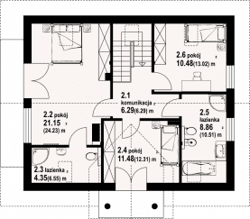 Rzut projektu jaworki 9 - Poddasze