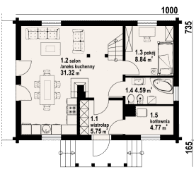 Rzut projektu zawoja dw - Parter