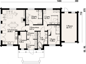 Rzut projektu chmielów dw z garażem - Parter