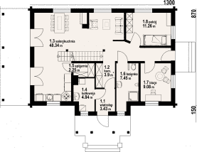 Rzut projektu koralowo dw - Parter