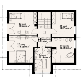 Rzut projektu żarnowiec 3 plus - Poddasze