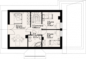 Rzut projektu zawoja mk71g - Poddasze