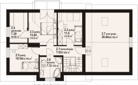 Rzut projektu dukla 19 gg - Poddasze