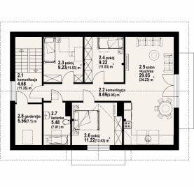 Rzut projektu osina 44 - Poddasze