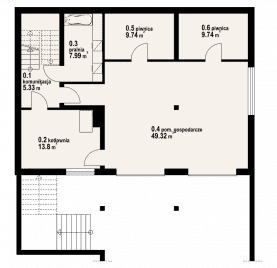 Rzut projektu osina 44 - Piwnica