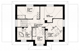 Rzut projektu chmielniki małe dw 22 - Poddasze