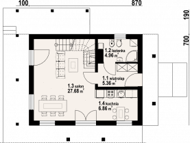 Rzut projektu gaik sudecki dw - Parter