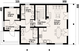 Rzut projektu oleśnica dws - Parter