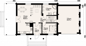 Rzut projektu chmielniki małe dw 29 - Parter