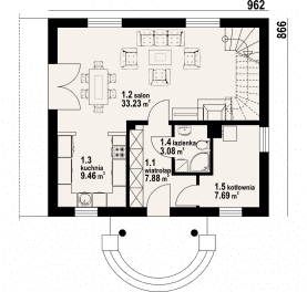 Rzut projektu cisna - Parter