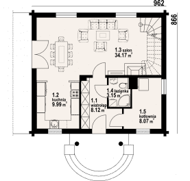 Rzut projektu cisna x dw - Parter