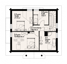 Rzut projektu cisna x dw - Poddasze