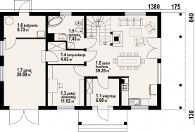 Rzut projektu milicz 51 dws - Parter