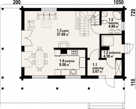 Rzut projektu świdnica 15 dw - Parter