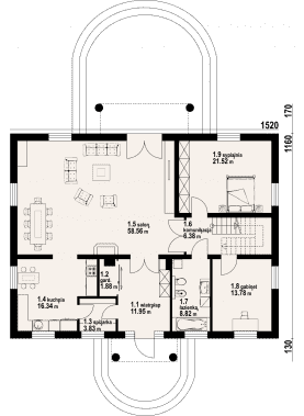 Rzut projektu chmielowice m - Parter