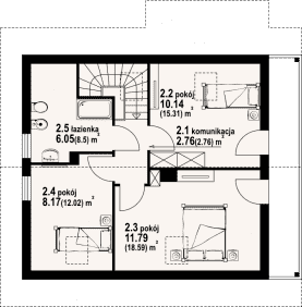 Rzut projektu świdnica mała dwst - Poddasze