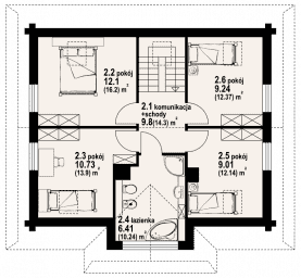 Rzut projektu jurgów 15 dw - Poddasze