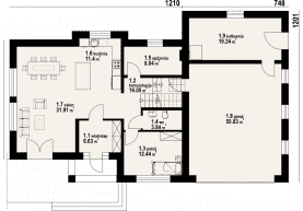 Rzut projektu sławków ggx - Parter