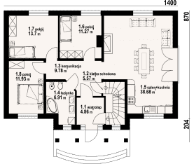 Rzut projektu chmielów m9 - Parter