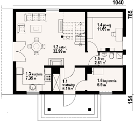 Rzut projektu jurgów dws - Parter