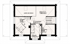 Rzut projektu chmielniki małe dw 11 rx - Poddasze