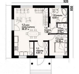 Rzut projektu helenowo ab - Parter