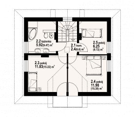 Rzut projektu jaworzynka nowa 3 - Poddasze