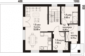 Rzut projektu bartne 19 - Parter