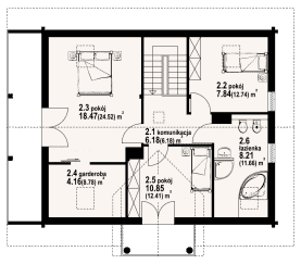 Rzut projektu jaworki 13 dw - Poddasze