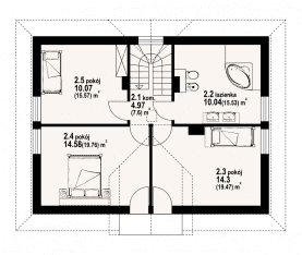 Rzut projektu jaworzynka średnia 9 - Poddasze
