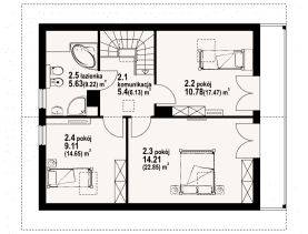 Rzut projektu świdnica 36 ms - Poddasze