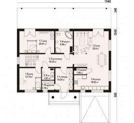 Rzut projektu chmielniki dws 39 - Parter