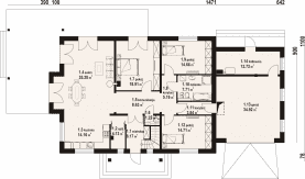 Rzut projektu dęborzyce 15 dwst - Parter