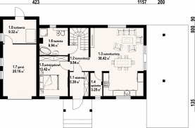 Rzut projektu działoszyce 15 dwst - Parter