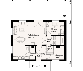 Rzut projektu chocieszów - Parter