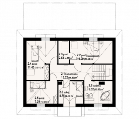 Rzut projektu chocieszów - Poddasze