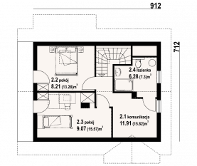 Rzut projektu sokolec dw - Poddasze