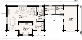 Rzut projektu bolesławice 26 dw - Parter