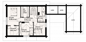 Rzut projektu bolesławice 26 dw - Poddasze