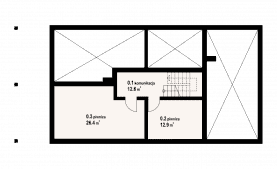 Rzut projektu chmielniki małe dw 65 - Piwnica