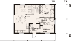 Rzut projektu zawoja mk 11 dws - Parter