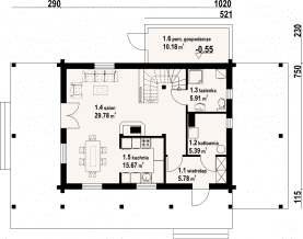 Rzut projektu świdnica dw 46 - Parter