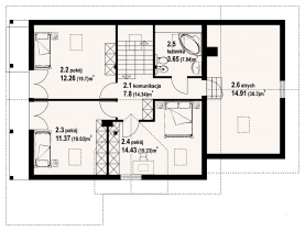 Rzut projektu osiek 86 dw - Poddasze
