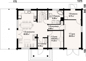 Rzut projektu milicz 22 dw - Parter