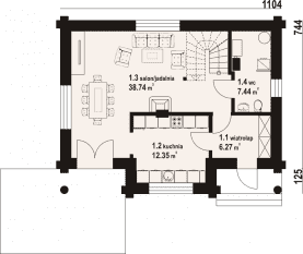 Rzut projektu bolesławice małe 36 dw - Parter