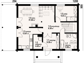 Rzut projektu chmielniki małe dw - Parter