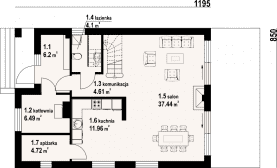 Rzut projektu gładyszów 13 - Parter