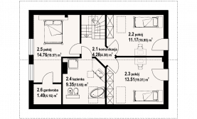 Rzut projektu gładyszów 13 - Poddasze
