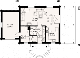 Rzut projektu cisna 25g dw - Parter