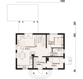 Rzut projektu hoczew średnia 11 dws - Parter